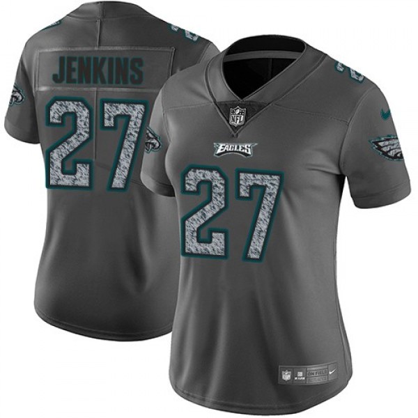 Women's Eagles #27 Malcolm Jenkins Gray Static Stitched NFL Vapor Untouchable Limited Jersey