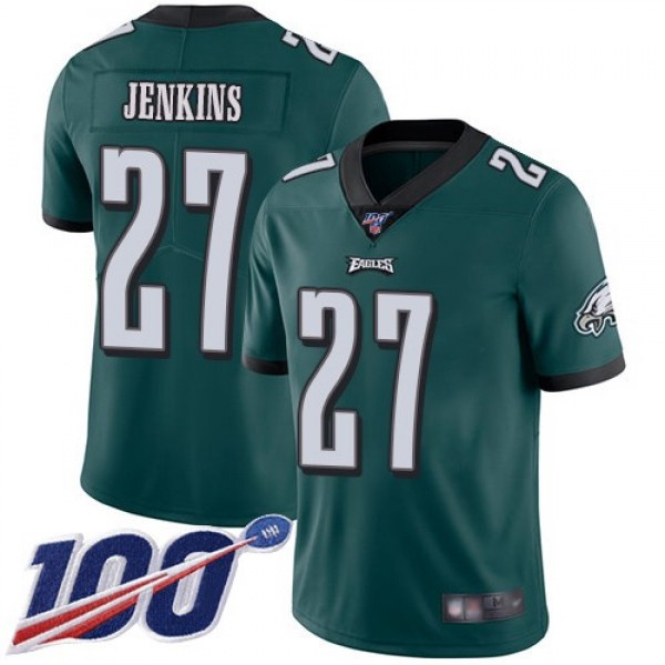 Nike Eagles #27 Malcolm Jenkins Midnight Green Team Color Men's Stitched NFL 100th Season Vapor Limited Jersey