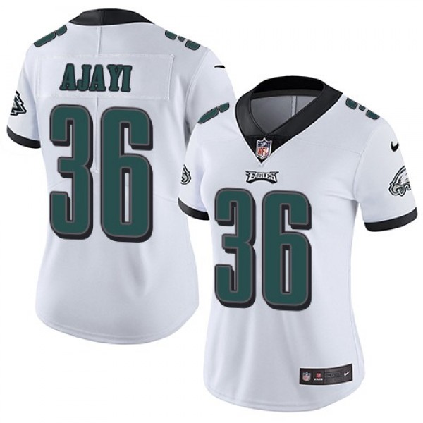 Women's Eagles #36 Jay Ajayi White Stitched NFL Vapor Untouchable Limited Jersey