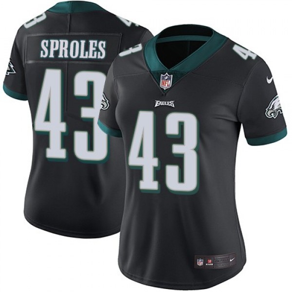 Women's Eagles #43 Darren Sproles Black Alternate Stitched NFL Vapor Untouchable Limited Jersey