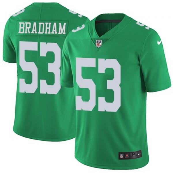 Nike Eagles #53 Nigel Bradham Green Men's Stitched NFL Limited Rush Jersey