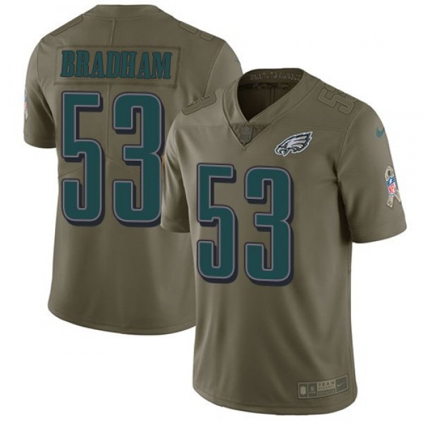 Nike Eagles #53 Nigel Bradham Olive Men's Stitched NFL Limited 2017 Salute To Service Jersey