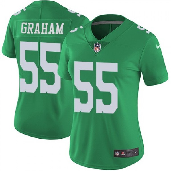 Women's Eagles #55 Brandon Graham Green Stitched NFL Limited Rush Jersey