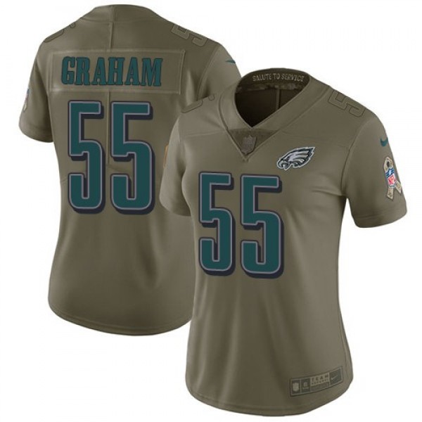 Women's Eagles #55 Brandon Graham Olive Stitched NFL Limited 2017 Salute to Service Jersey