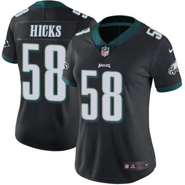 Women's Eagles #58 Jordan Hicks Black Alternate Stitched NFL Vapor Untouchable Limited Jersey