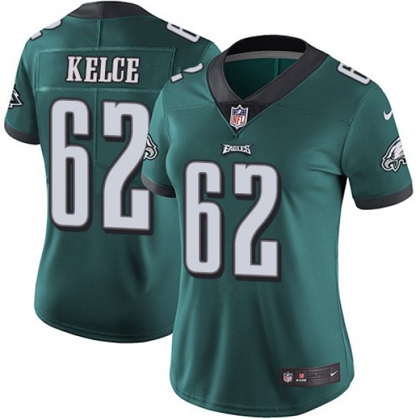 Women's Eagles #62 Jason Kelce Midnight Green Team Color Stitched NFL Vapor Untouchable Limited Jersey