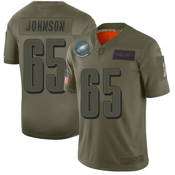 Nike Eagles #65 Lane Johnson Camo Men's Stitched NFL Limited 2019 Salute To Service Jersey