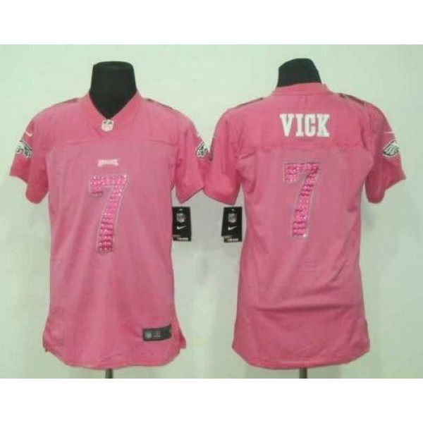 Women's Eagles #7 Michael Vick Pink Sweetheart Stitched NFL Elite Jersey