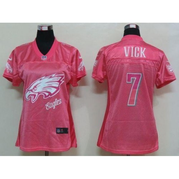 Women's Eagles #7 Michael Vick Pink Fem Fan NFL Game Jersey