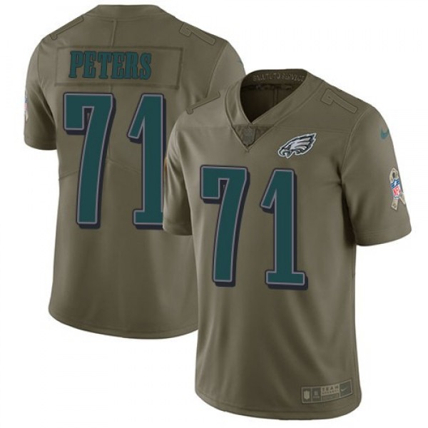 Nike Eagles #71 Jason Peters Olive Men's Stitched NFL Limited 2017 Salute To Service Jersey