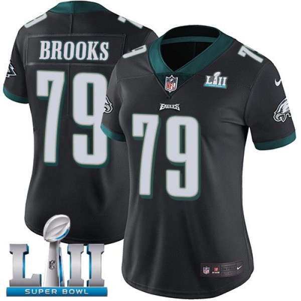 Women's Eagles #79 Brandon Brooks Black Alternate Super Bowl LII Stitched NFL Vapor Untouchable Limited Jersey