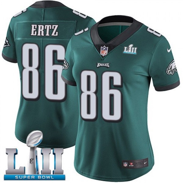 Women's Eagles #86 Zach Ertz Midnight Green Team Color Super Bowl LII Stitched NFL Vapor Untouchable Limited Jersey