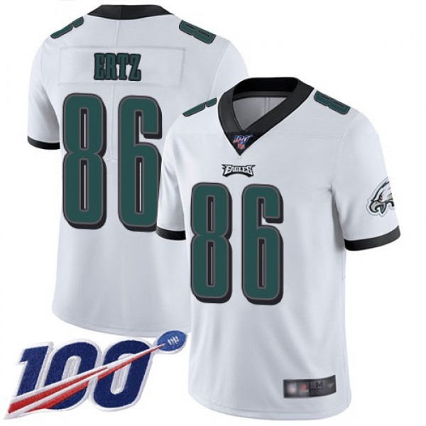Nike Eagles #86 Zach Ertz White Men's Stitched NFL 100th Season Vapor Limited Jersey