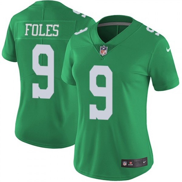 Women's Eagles #9 Nick Foles Green Stitched NFL Limited Rush Jersey