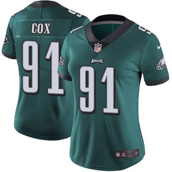 Women's Eagles #91 Fletcher Cox Midnight Green Team Color Stitched NFL Vapor Untouchable Limited Jersey