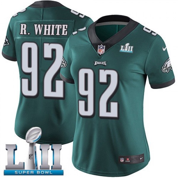 Women's Eagles #92 Reggie White Midnight Green Team Color Super Bowl LII Stitched NFL Vapor Untouchable Limited Jersey