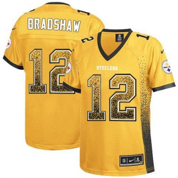 ماسك عيون Women's Steelers #12 Terry Bradshaw Gold Stitched NFL Elite Drift ... ماسك عيون