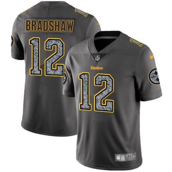 Nike Steelers #12 Terry Bradshaw Gray Static Men's Stitched NFL Vapor Untouchable Limited Jersey