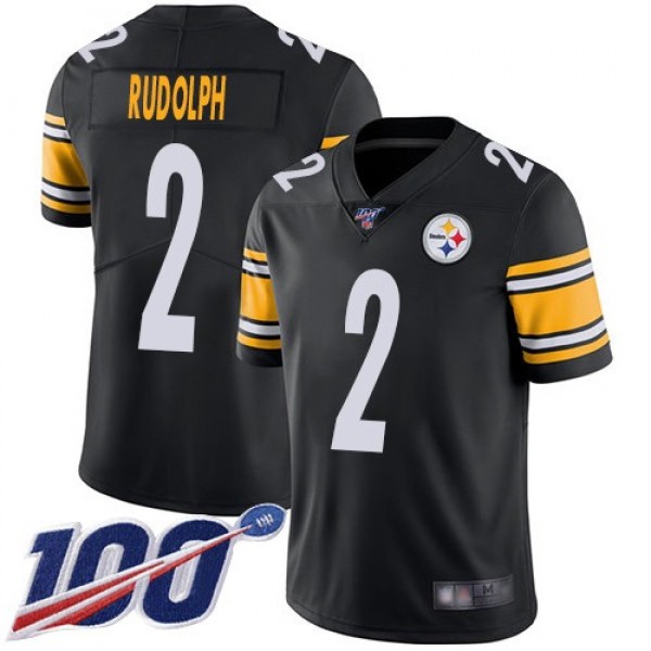 Nike Steelers #2 Mason Rudolph Black Team Color Men's Stitched NFL 100th Season Vapor Limited Jersey