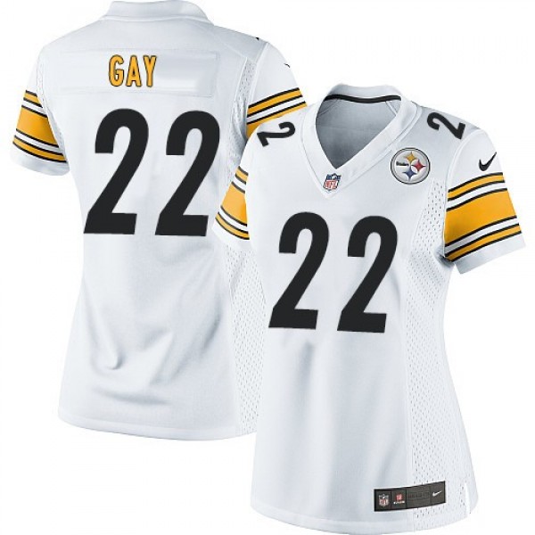 Women's Steelers #22 William Gay White Stitched NFL Elite Jersey