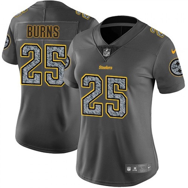 Women's Steelers #25 Artie Burns Gray Static Stitched NFL Vapor Untouchable Limited Jersey