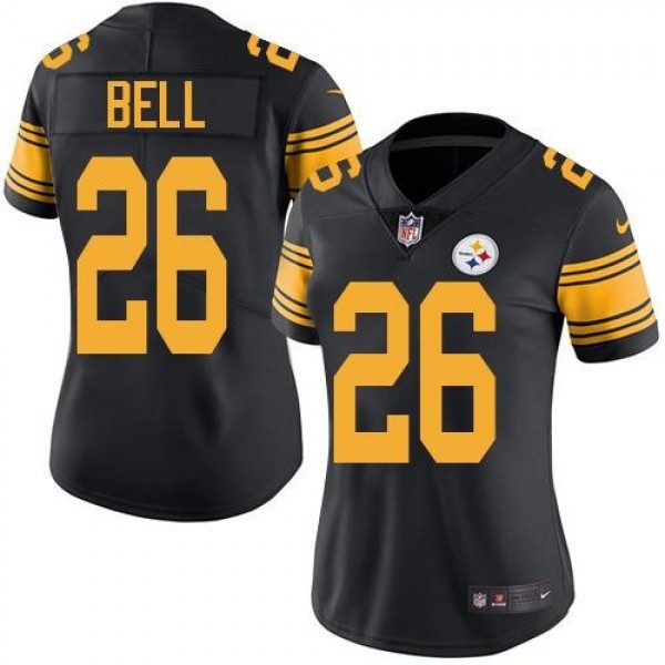 Women's Steelers #26 Le'Veon Bell Black Stitched NFL Limited Rush Jersey