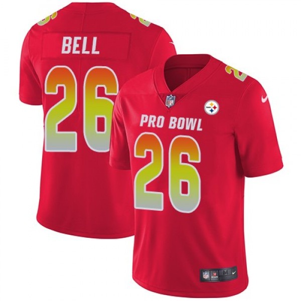 Women's Steelers #26 Le'Veon Bell Red Stitched NFL Limited AFC 2018 Pro Bowl Jersey