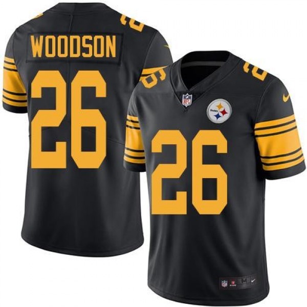 Nike Steelers #26 Rod Woodson Black Men's Stitched NFL Limited Rush Jersey