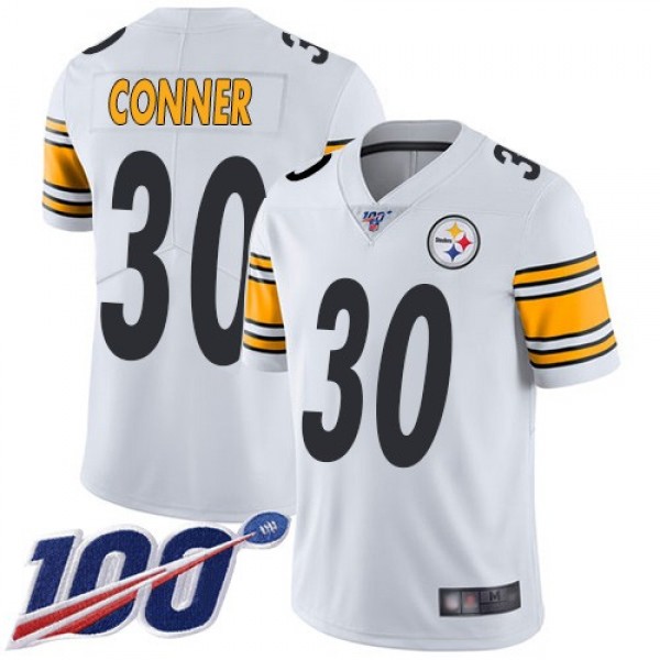 Nike Steelers #30 James Conner White Men's Stitched NFL 100th Season Vapor Limited Jersey
