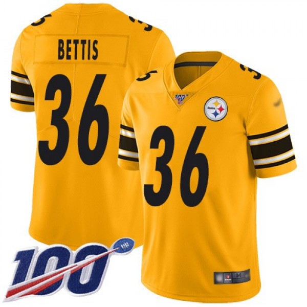 Nike Steelers #36 Jerome Bettis Gold Men's Stitched NFL Limited Inverted Legend 100th Season Jersey