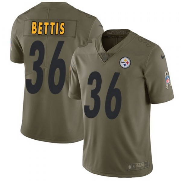 Nike Steelers #36 Jerome Bettis Olive Men's Stitched NFL Limited 2017 Salute to Service Jersey