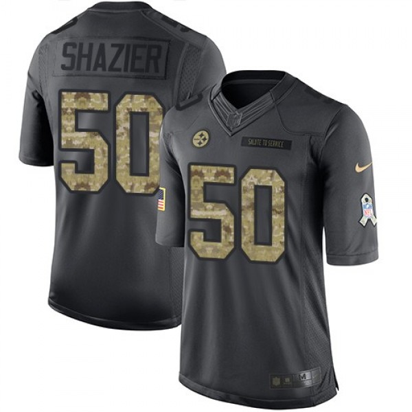 فاوانيا Men's Pittsburgh Steelers #50 Ryan Shazier Black Anthracite 2016 Salute To Service Stitched NFL Nike Limited Jersey فاوانيا