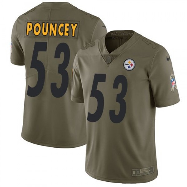 Nike Steelers #53 Maurkice Pouncey Olive Men's Stitched NFL Limited 2017 Salute to Service Jersey