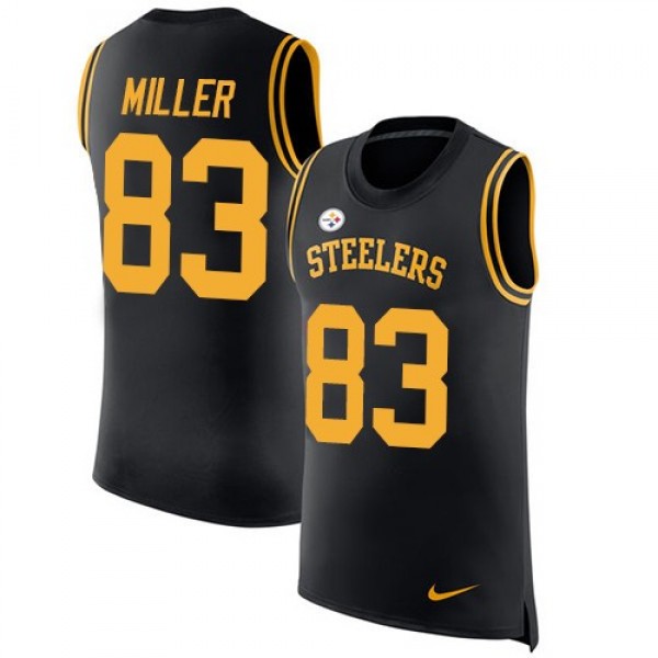 منظر وردي Nike Steelers #83 Heath Miller Black Team Color Men's Stitched NFL ... منظر وردي