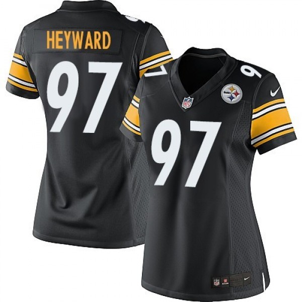 Women's Steelers #97 Cameron Heyward Black Team Color Stitched NFL Elite Jersey