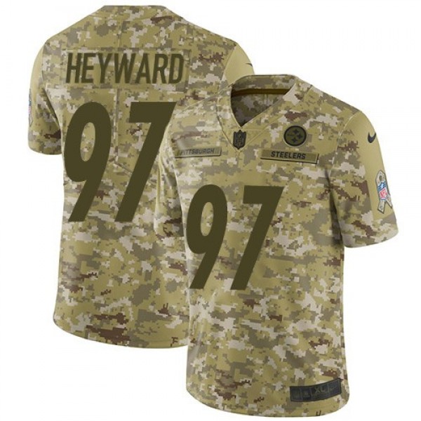 Nike Steelers #97 Cameron Heyward Camo Men's Stitched NFL Limited 2018 Salute To Service Jersey