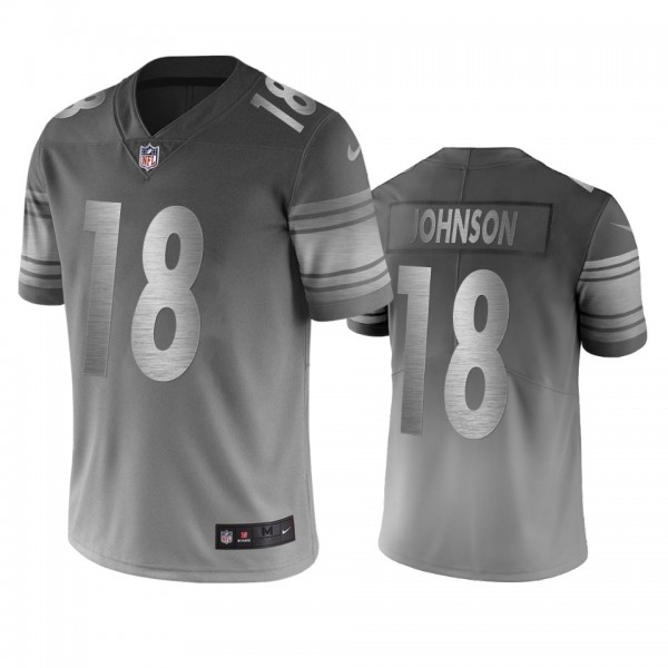 Pittsburgh Steelers #18 Diontae Johnson Silver Gray Vapor Limited City Edition NFL Jersey