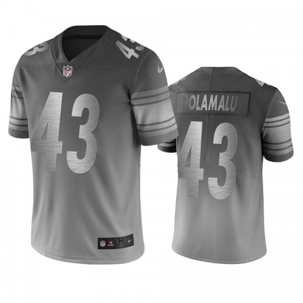 Pittsburgh Steelers #43 Troy Polamalu Silver Gray Vapor Limited City Edition NFL Jersey