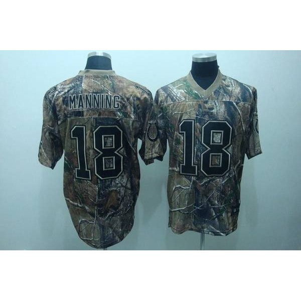 Colts #18 Peyton Manning Camouflage Realtree Embroidered NFL Jersey