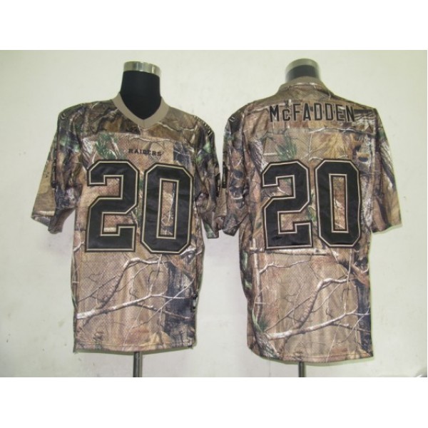 Raiders #20 Darren McFadden Camouflage Realtree Embroidered NFL Jersey