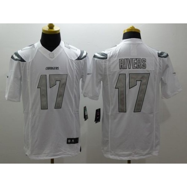 Nike Chargers #17 Philip Rivers White Men's Stitched NFL Limited Platinum Jersey