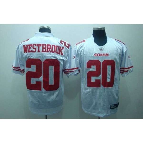 49ers #20 Brian Westbrook White Stitched NFL Jersey