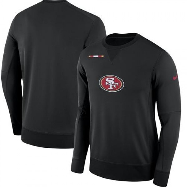 Men's San Francisco 49ers Nike Black Sideline Team Logo Performance Sweatshirt