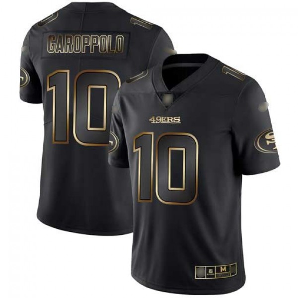 Nike 49ers #10 Jimmy Garoppolo Black/Gold Men's Stitched NFL Vapor Untouchable Limited Jersey