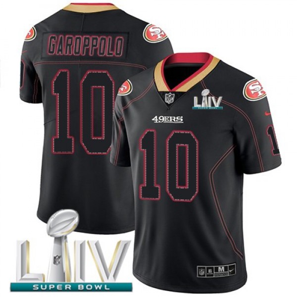 Nike 49ers #10 Jimmy Garoppolo Lights Out Black Super Bowl LIV 2020 Men's Stitched NFL Limited Rush Jersey