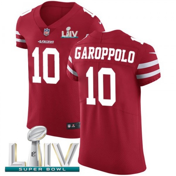 Nike 49ers #10 Jimmy Garoppolo Red Super Bowl LIV 2020 Team Color Men's Stitched NFL Vapor Untouchable Elite Jersey