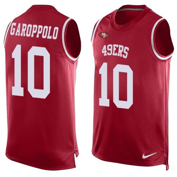 Nike 49ers #10 Jimmy Garoppolo Red Team Color Men's Stitched NFL Limited Tank Top Jersey