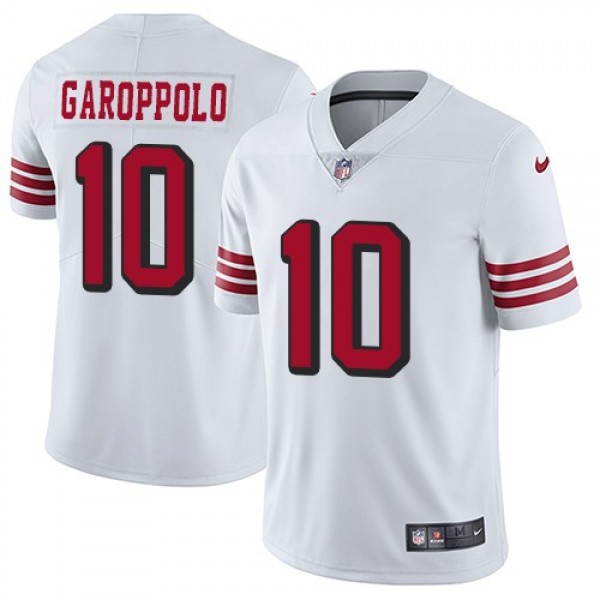 Nike 49ers #10 Jimmy Garoppolo White Rush Men's Stitched NFL Vapor Untouchable Limited Jersey