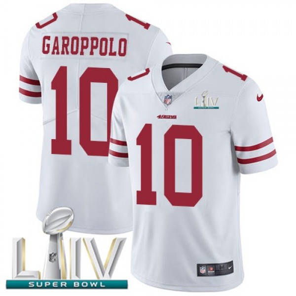 Nike 49ers #10 Jimmy Garoppolo White Super Bowl LIV 2020 Men's Stitched NFL Vapor Untouchable Limited Jersey