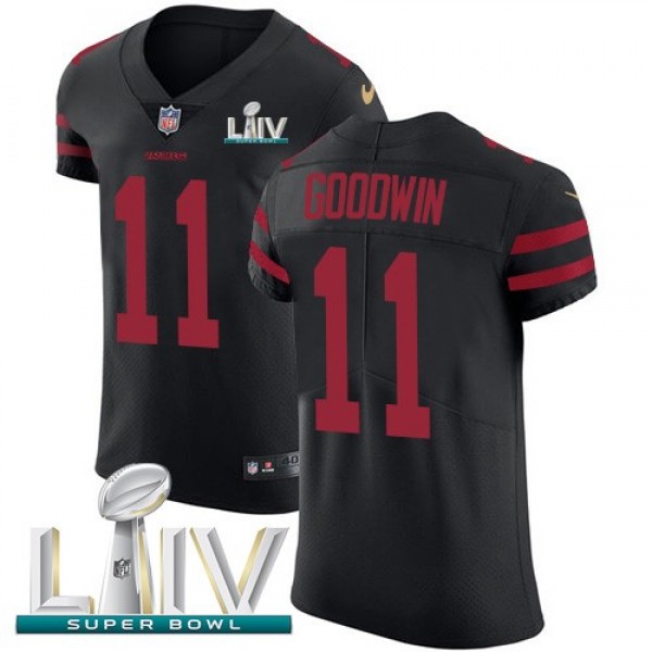 Nike 49ers #11 Marquise Goodwin Black Super Bowl LIV 2020 Alternate Men's Stitched NFL Vapor Untouchable Elite Jersey